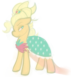 Size: 667x721 | Tagged: safe, artist:tigs, applejack, earth pony, pony, g4, simple ways, applejewel, female, simple background, solo