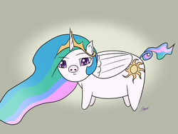 Size: 1280x960 | Tagged: safe, princess celestia, pig, g4, drawfag, female, pigified, solo, sowlestia, species swap