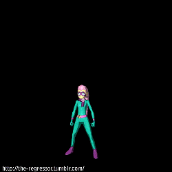 Size: 500x500 | Tagged: safe, artist:the regressor, fluttershy, saddle rager, human, equestria girls, g4, power ponies (episode), 3d, animated, female, hulk out, humanized, muscle expansion, pony coloring, power ponies, solo