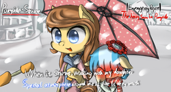 Size: 650x350 | Tagged: safe, artist:luciferamon, coco pommel, oc, oc:cream heart, earth pony, pony, g4, earth pony oc, female, mare, meme, special feeling, umbrella