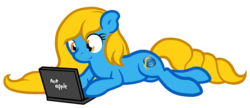 Size: 1987x861 | Tagged: safe, artist:furrgroup, oc, oc:internet explorer, pony, browser ponies, computer, internet explorer, laptop computer, ponified, simple background, solo, transparent background