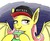 Size: 598x489 | Tagged: safe, artist:muffinshire, edit, fluttershy, bat pony, g4, /s4s/, apple juice, baseball cap, bedroom eyes, drawfag, female, flutterbat, hat, hoof hold, juice box, kek, smirk, solo, spread wings, top gun, top kek