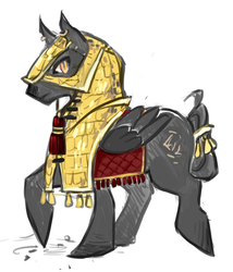 Size: 800x934 | Tagged: safe, artist:mi-eau, oc, oc only, pegasus, pony, cataphract, cavalry, golden armor, simple background, solo, white background