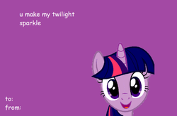 Size: 500x329 | Tagged: safe, twilight sparkle, g4, female, looking at you, open mouth, smiling, solo, valentine, valentine's day