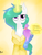 Size: 768x1024 | Tagged: safe, artist:heather-amore, princess celestia, g4, alternate hairstyle, bed mane, clothes, female, i hate mondays, magic, messy mane, morning ponies, mug, robe, solo