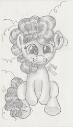 Size: 1024x1787 | Tagged: safe, artist:inurantchan, pinkie pie, g4, female, filly, monochrome, solo, traditional art, younger