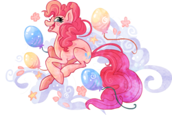 Size: 1003x675 | Tagged: safe, artist:griffsnuff, pinkie pie, g4, balloon, female, solo