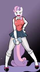 Size: 576x1037 | Tagged: artist needed, safe, edit, sweetie belle, anthro, g4, clothes, female, schoolgirl, skirt, solo