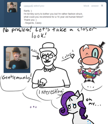 Size: 500x574 | Tagged: safe, artist:moonblizzard, rarity, human, g4, ask, crappy art, irl, irl human, photo, rarity answers, solo, the powerpuff girls, tumblr