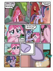 Size: 1745x2321 | Tagged: safe, artist:nayolfa, pinkie pie, twilight sparkle, comic:clean up on smile five, g4, cavity, comic