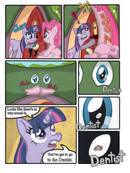 Size: 1745x2321 | Tagged: safe, artist:nayolfa, pinkie pie, twilight sparkle, comic:clean up on smile five, g4, comic