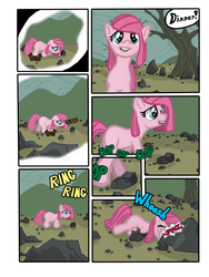 Size: 1745x2321 | Tagged: safe, artist:nayolfa, pinkie pie, comic:clean up on smile five, g4, comic, faceplant, falling, ouch, pinkamena diane pie