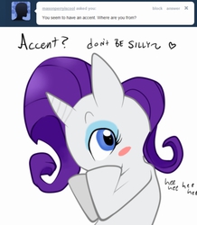 Size: 743x853 | Tagged: safe, artist:moonblizzard, rarity, g4, ask, female, rarity answers, solo, tumblr