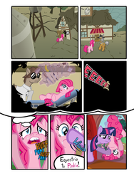 Size: 1745x2321 | Tagged: safe, artist:nayolfa, igneous rock pie, pinkie pie, twilight sparkle, comic:clean up on smile five, g4, cavity, comic, dentist, filly, pinkamena diane pie