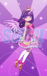 Size: 371x600 | Tagged: safe, artist:xenokurisu, twilight sparkle, human, g4, anime, female, horn, horned humanization, humanized, solo, twilight sparkle (alicorn), winged humanization