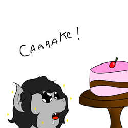 Size: 1200x1200 | Tagged: safe, artist:midnightmeowth, oc, oc only, oc:arty, cake, solo