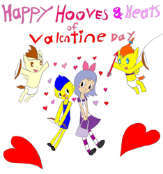 Size: 2481x2656 | Tagged: safe, artist:pokeneo1234, pound cake, pumpkin cake, oc, g4, crossover, don't hug me i'm scared, hearts and hooves day, manny reginald, non-mlp oc, yellow puppet