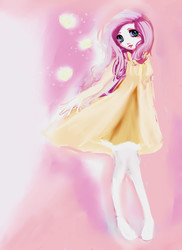 Size: 2186x3000 | Tagged: safe, artist:sironien-winter, fluttershy, human, g4, female, humanized, light skin, solo