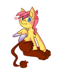 Size: 1024x1024 | Tagged: safe, artist:kooky-kreations, oc, oc only, oc:achilles, griffon, hippogriff, hybrid, pony, interspecies offspring, magical lesbian spawn, offspring, parent:fluttershy, parent:gilda, parents:gildashy, solo