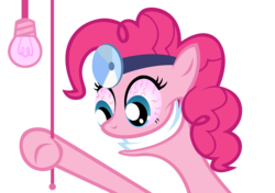 Size: 6000x4233 | Tagged: safe, artist:misterdavey, artist:tardisbrony, pinkie pie, cupcakes hd, fanfic:cupcakes, g4, absurd resolution, bloodshot eyes, female, simple background, solo, transparent background, vector
