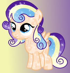 Size: 610x638 | Tagged: safe, artist:monkfishyadopts, oc, oc only, crystal pony, pony, g4, adoptable, artweaver, female, filly, gradient background, ms paint, solo, sparkles