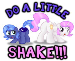 Size: 1280x1047 | Tagged: safe, artist:aleximusprime, princess celestia, princess luna, g4, butt, butt shake, cewestia, cute, female, filly, plot, simple background, sunshine sunshine, transparent background, woona