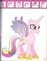 Size: 725x947 | Tagged: safe, princess cadance, g4, my little pony: i love to draw!, activity book, bald, deformed, female, solo, wat