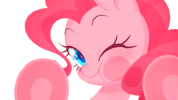 Size: 1600x900 | Tagged: safe, artist:qpqp, pinkie pie, pony, g4, against glass, close-up, cute, diapinkes, female, fourth wall, looking at you, mare, one eye closed, simple background, smiling, solo, squishy cheeks, transparent background, underhoof, wallpaper, wink