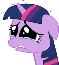 Size: 1015x1108 | Tagged: safe, artist:mighty355, twilight sparkle, pony, unicorn, baby cakes, g4, about to cry, crying, female, floppy ears, sad, simple background, solo, transparent background, unicorn twilight, vector