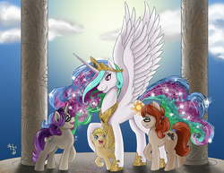 Size: 1000x773 | Tagged: safe, artist:honey-drop, princess celestia, oc, g4