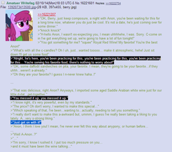 Size: 688x608 | Tagged: safe, berry punch, berryshine, g4, /mlp/, 4chan, 4chan screencap, anon in equestria, greentext, rejection is magic, sad, text