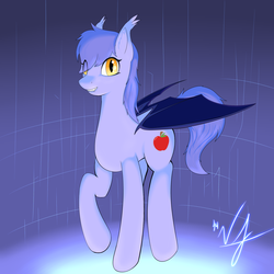 Size: 1800x1800 | Tagged: safe, artist:mythicaljazz, oc, oc only, oc:sapphire, bat pony, pony, solo