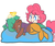 Size: 600x500 | Tagged: safe, artist:mt, oc, oc only, oc:mudpie, oc:pogo, satyr, offspring, parent:pinkie pie, parent:snails, shoes, sleeping