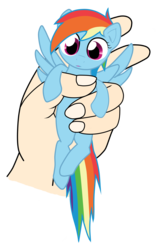 Size: 2000x3197 | Tagged: safe, artist:sprocket, artist:symbianl, rainbow dash, human, pony, g4, cute, dashabetes, hand, holding a pony, in goliath's palm, micro, monochrome, simple background, transparent background, vector
