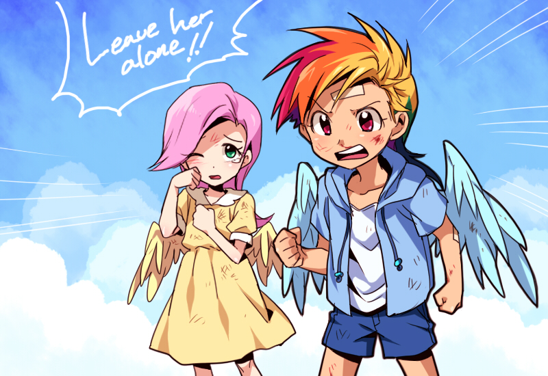 mlp human fluttershy and rainbow dash