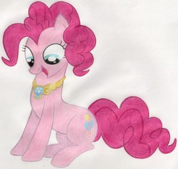 Size: 2437x2324 | Tagged: safe, artist:muffin mane, pinkie pie, friendship is magic, g4, element of laughter, elements of harmony, female, solo, traditional art