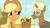 Size: 640x355 | Tagged: safe, screencap, applejack, trenderhoof, earth pony, pony, unicorn, g4, my little pony: friendship is magic, simple ways, female, male, mare, meme, skunk stripe, stallion, youtube caption