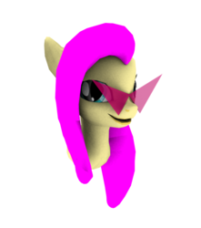 Size: 658x745 | Tagged: safe, artist:sparkyfox, fluttershy, g4, 3d, cg, cute, female, kamina sunglasses, poser, simple background, solo, transparent background