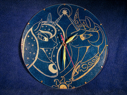 Size: 1500x1125 | Tagged: safe, artist:cerebralis, artist:ksander-zen, princess celestia, g4, clock, craft, engraving, photo