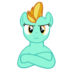 Size: 1242x1188 | Tagged: safe, artist:kuren247, lightning dust, g4, crossed hooves, female, frown, looking at you, simple background, solo, transparent background, upset, vector