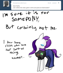 Size: 680x780 | Tagged: safe, artist:moonblizzard, rarity, g4, ask, clothes, female, rarity answers, solo, tumblr