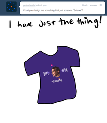 Size: 680x780 | Tagged: safe, artist:moonblizzard, ask, bill nye, clothes, rarity answers, t-shirt, tumblr