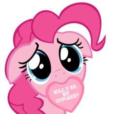 Size: 900x842 | Tagged: safe, artist:stealth1546, pinkie pie, g4, bronybait, female, mouth hold, simple background, solo, transparent background, valentine, vector