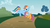 Size: 1366x768 | Tagged: safe, screencap, rainbow dash, scootaloo, pegasus, pony, g4, my little pony: friendship is magic, the mysterious mare do well, derp, female, filly, mare, noogie