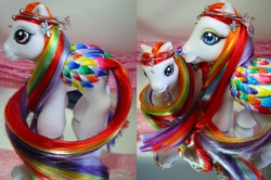 Size: 908x604 | Tagged: safe, artist:mlpmeadows, pegasus, pony, g3, customized toy, irl, photo, rainbow, toy