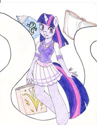 Size: 1275x1650 | Tagged: safe, artist:sweets-sweets, twilight sparkle, anthro, g4, female, solo