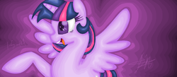 Size: 1024x446 | Tagged: safe, artist:khyberfangirl101, twilight sparkle, alicorn, pony, g4, female, solo, twilight sparkle (alicorn)