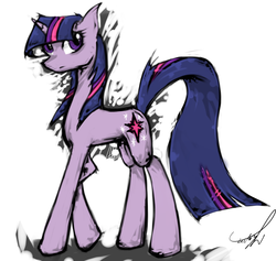 Size: 1024x972 | Tagged: safe, artist:kojiro2561, twilight sparkle, pony, unicorn, g4, female, mare, signature, solo