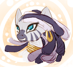 Size: 1162x1057 | Tagged: safe, artist:nobody, zecora, zebra, g4, alternate hairstyle, female, solo