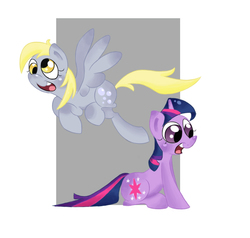 Size: 712x679 | Tagged: safe, artist:nikkuwalkanov, derpy hooves, twilight sparkle, pegasus, pony, g4, female, mare